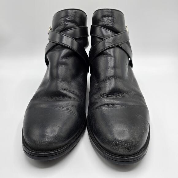 Ariat Windsor womans black leather strappy buckle ankle boots booties size 8 - Picture 5 of 13